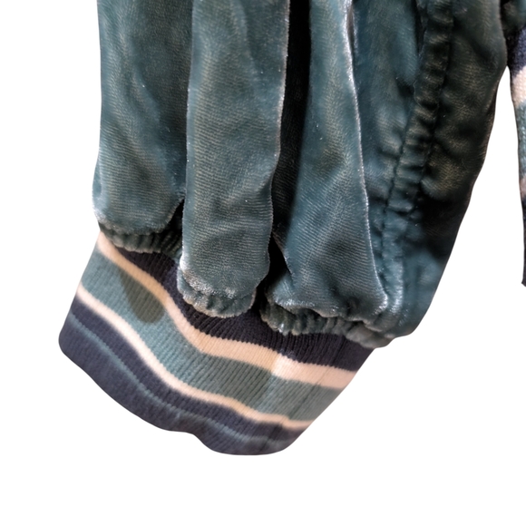 American Eagle Teal Velvet Zip-Up Jacket - Picture 6 of 10